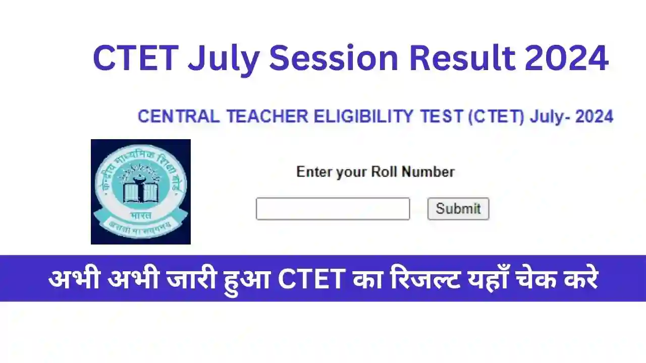 CTET July Session Result 2024