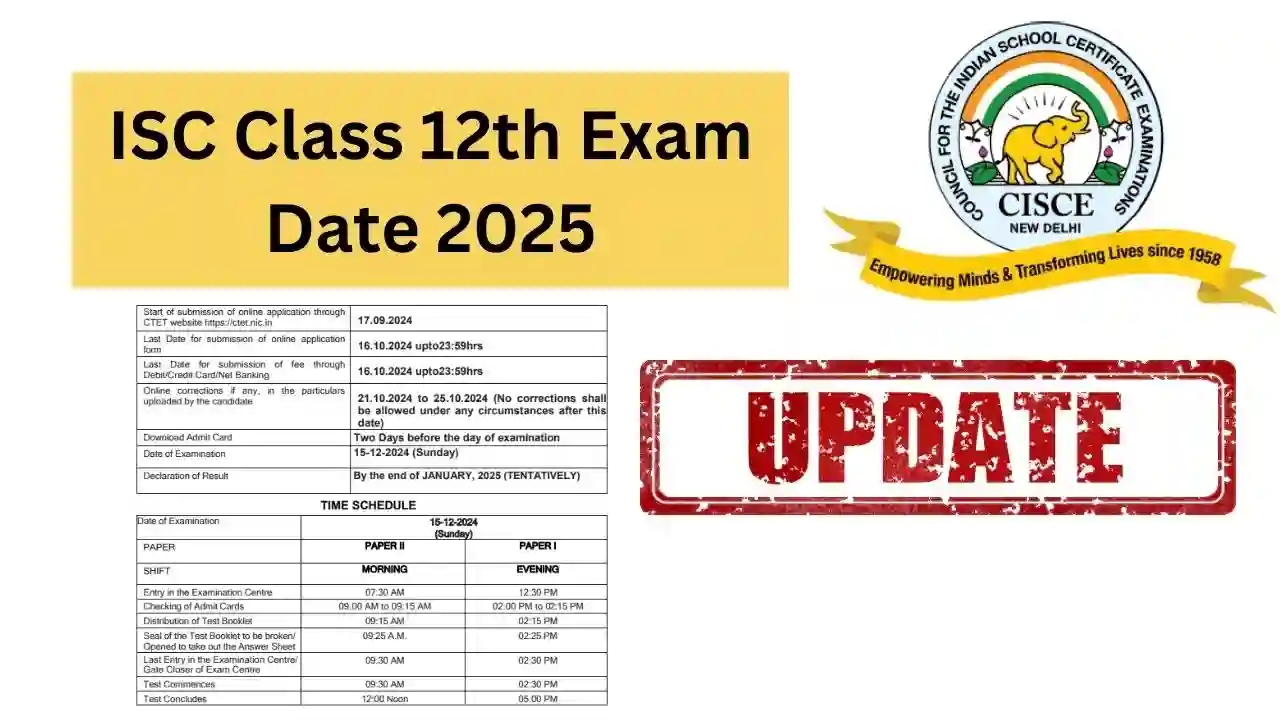 ISC Class 12th Exam Date 2025