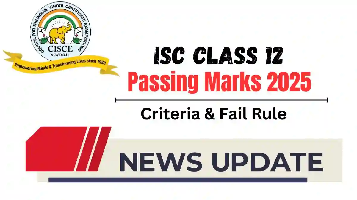 ISC Passing Marks for Class 12th 2025