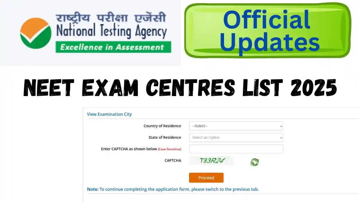 NEET Exam Centres List 2025