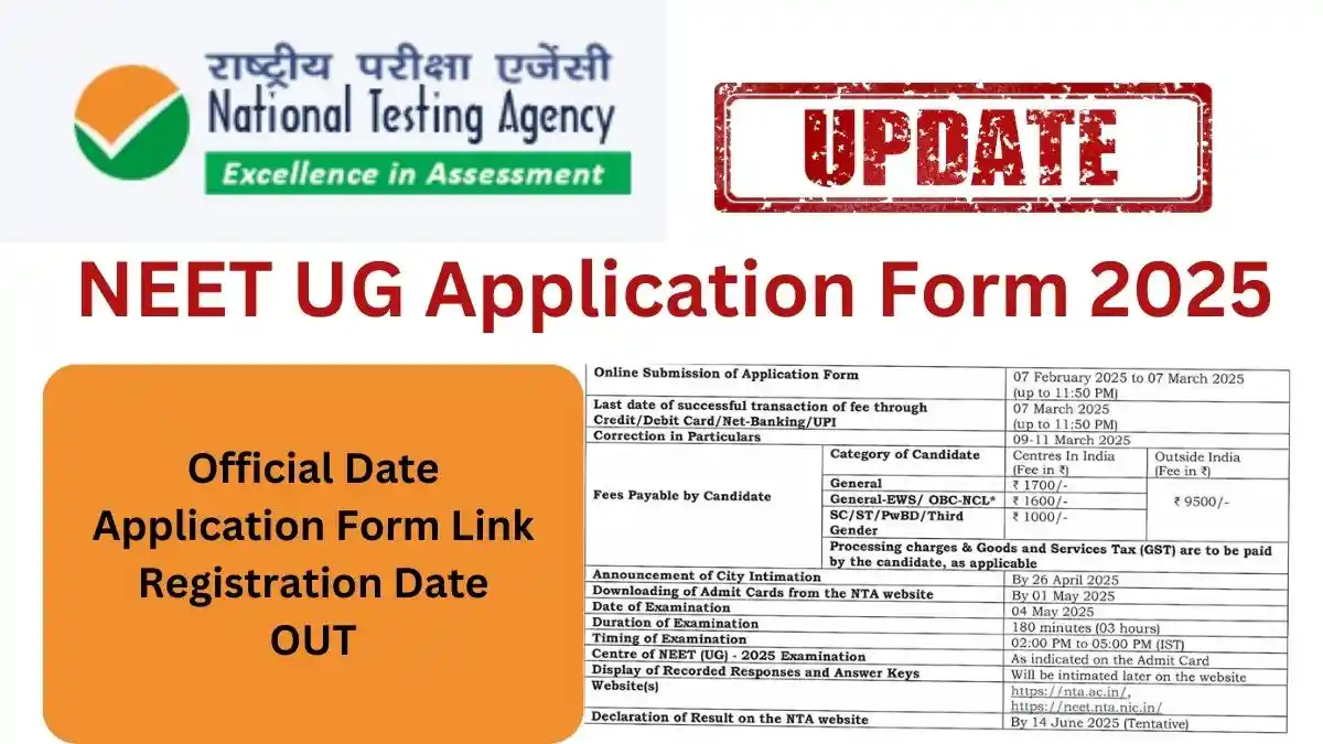 NEET UG Application Form 2025