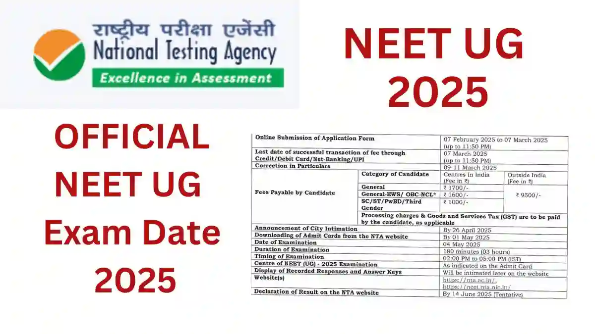 NEET UG Exam Date 2025