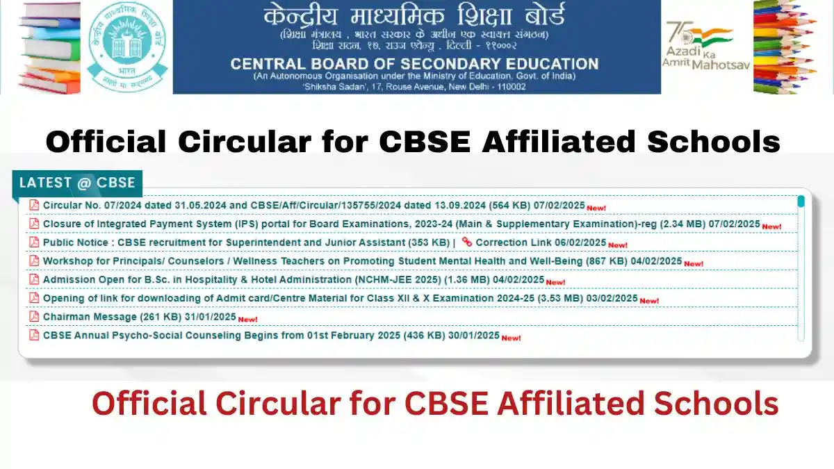 Official Circular for CBSE Affiliated Schools