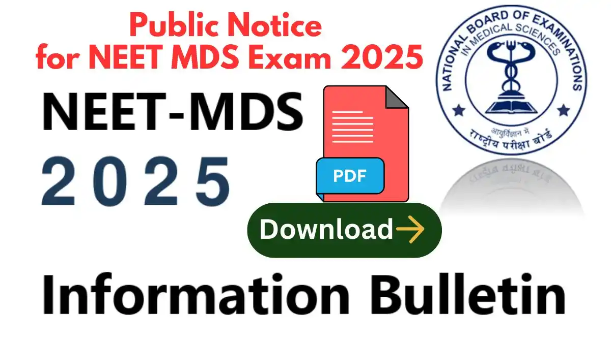 Public Notice for NEET MDS Exam 2025